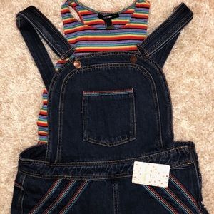 Free People Overalls and Forever 21 Tank